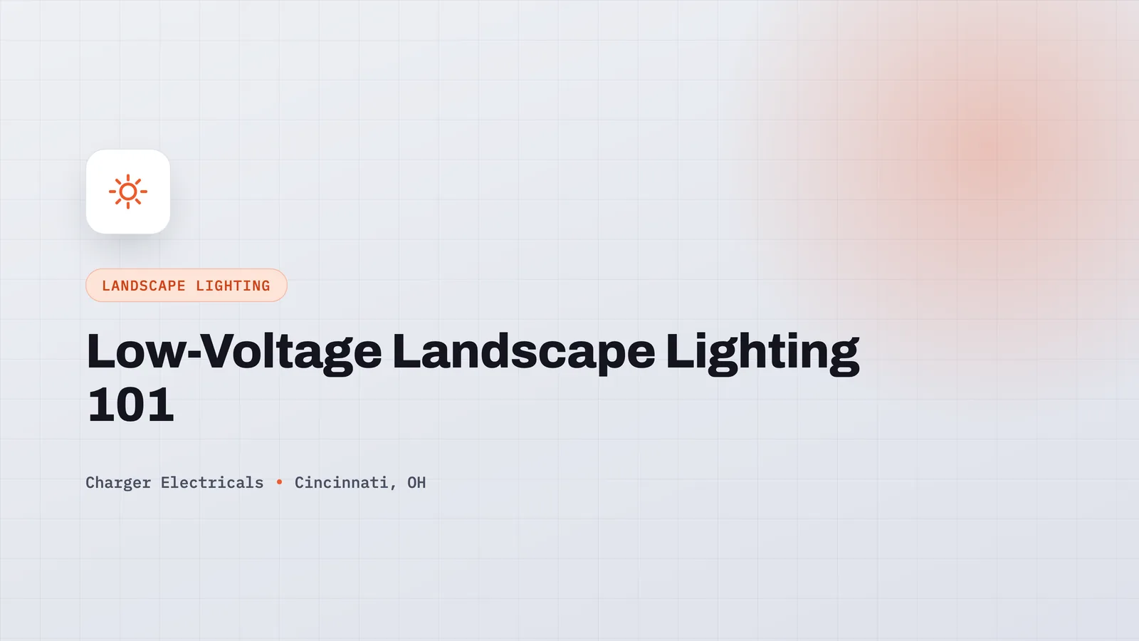 Illustration of a sun icon representing low-voltage landscape lighting design for Cincinnati yards